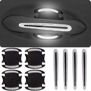 8Pcs Car Door Handle Protector Reflective Sticker,3D Carbon Fiber Universal Door Handle Scratch Protector Cover,Self-Adhesive & Non-Marking,Paint Guard Protective Films (White) 8Pcs Car Door Handle Protector Reflective Sticker,3D Carbon Fiber Universal Door Handle Scratch Protector Cover,Self-Adhesive & Non-Marking,Paint Guard Protective Films (White)