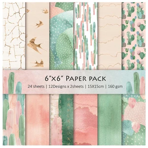 Scrapbook Paper, 24 Sheets 6"×6" 160gsm Single-Sided Patterned Cardstock Scrapbook Paper, 24 Sheets 6"×6" 160gsm Single-Sided Patterned Cardstock