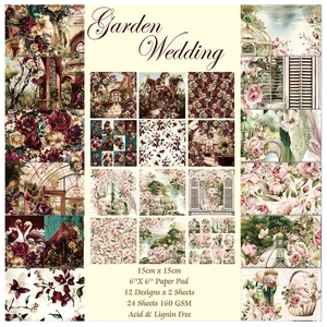 Scrapbook Paper, 24 Sheets 6"×6" 160gsm Single-Sided Patterned Cardstock Scrapbook Paper, 24 Sheets 6"×6" 160gsm Single-Sided Patterned Cardstock