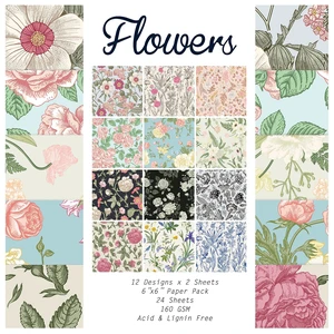 Scrapbook Paper, 24 Sheets 6"×6" 160gsm Single-Sided Patterned Cardstock Scrapbook Paper, 24 Sheets 6"×6" 160gsm Single-Sided Patterned Cardstock