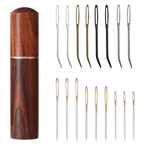 17pcs Large Eye Sewing Needles Kit with Wooden Case, Stainless Steel Large Eye Blunt & Bent Tapestry Needles for Hand Knitting and Crochet Projects 17pcs Large Eye Sewing Needles Kit with Wooden Case, Stainless Steel Large Eye Blunt & Bent Tapestry Needles for Hand Knitting and Crochet Projects