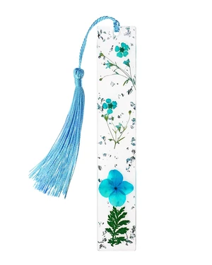 Dried Flower Resin Bookmarks Handmade Clear Pressed Floral Page Markers with Silky Tassel Reading Gift for Women Adults Graduation Valentines Day Christmas (Lake Blue) Dried Flower Resin Bookmarks Handmade Clear Pressed Floral Page Markers with Silky Tassel Reading Gift for Women Adults Graduation Valentines Day Christmas (Lake Blue)