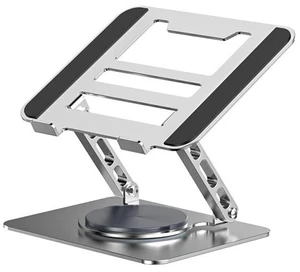 Adjustable Carbon Steel Laptop Stand, 360° Rotating Foldable Ergonomic Riser, Silver 360° Rotating Adjustable Carbon Steel Laptop Stand, 360° Rotating Foldable Ergonomic Riser, Silver 360° Rotating