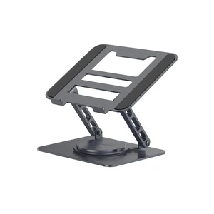 Adjustable Carbon Steel Laptop Stand, 360° Rotating Foldable Ergonomic Riser, Black 360° Rotating Adjustable Carbon Steel Laptop Stand, 360° Rotating Foldable Ergonomic Riser, Black 360° Rotating