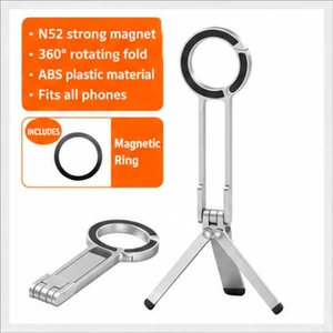 Aluminum Carabiner Magnetic Phone Tripod, Silver Aluminum Carabiner Magnetic Phone Tripod, Silver