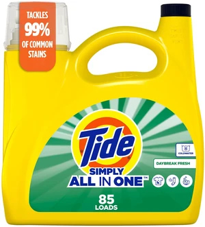 Tide Simply Liquid Laundry Detergent, Daybreak Fresh Scent, 85 Loads, 107 fl oz, All-In-One Detergent Tide Simply Liquid Laundry Detergent, Daybreak Fresh Scent, 85 Loads, 107 fl oz, All-In-One Detergent