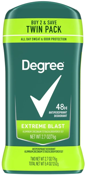 Degree Antiperspirant Deodorant for Men Extreme Blast, Twin Pack, 2.7 oz Degree Antiperspirant Deodorant for Men Extreme Blast, Twin Pack, 2.7 oz