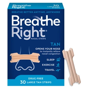 Breathe Right Original Nasal Strips, Tan Nasal Strips, Large, 30 Count Breathe Right Original Nasal Strips, Tan Nasal Strips, Large, 30 Count