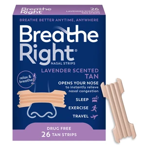 Breathe Right Nasal Strips, Tan Nasal Strips, Extra Strength, Calming Lavender Scent, 26 Count Breathe Right Nasal Strips, Tan Nasal Strips, Extra Strength, Calming Lavender Scent, 26 Count