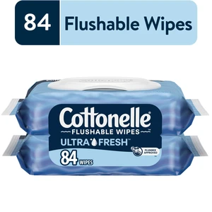 Cottonelle Ultra Fresh Flushable Wet Wipes, 2 Flip-Top Packs Cottonelle Ultra Fresh Flushable Wet Wipes, 2 Flip-Top Packs