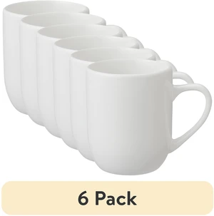 (6 pack) Mainstays 12 oz White Glazed Stoneware Mug (6 pack) Mainstays 12 oz White Glazed Stoneware Mug