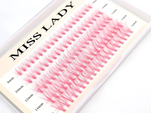 Faux Mink Lash Clusters, Pink, 20D, Curl C, 8-16mm, 100 PCS, 3D Volume Faux Mink Lash Clusters, Pink, 20D, Curl C, 8-16mm, 100 PCS, 3D Volume