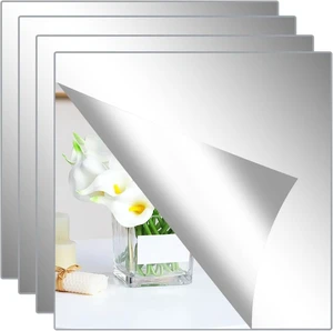 Mirror Stickers for Walls 4 Packs Self Adhesive Stick on Mirrors Tiles Mirror Stickers for Walls 4 Packs Self Adhesive Stick on Mirrors Tiles