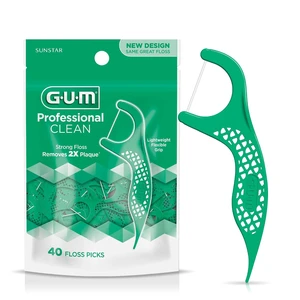 GUM Professional Clean Dental Floss Picks, Fresh Mint Flossers, 40 Count GUM Professional Clean Dental Floss Picks, Fresh Mint Flossers, 40 Count