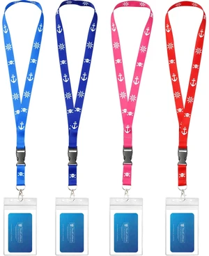 Cruise Lanyards, 4 Pack Waterproof Lanyards with ID Badge Reel Holder, Detachable Buckle for Ship Key Cards, Cruise Ship Essentials Cruise Lanyards, 4 Pack Waterproof Lanyards with ID Badge Reel Holder, Detachable Buckle for Ship Key Cards, Cruise Ship Essentials