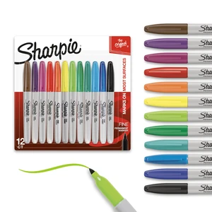 Sharpie Permanent Markers, Fine Tip, 12 Count - Quick Drying, Fade Resistant, Arts & Crafts, Desk, Office Supplies Sharpie Permanent Markers, Fine Tip, 12 Count - Quick Drying, Fade Resistant, Arts & Crafts, Desk, Office Supplies