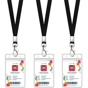 3 Pack Clear Vertical ID Badge Holder with Lanyard 3 Pack Clear Vertical ID Badge Holder with Lanyard