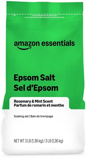 Amazon Basics Epsom Salt Soaking Aid, Soothing Rosemary & Mint Scent, 3 Pound (Pack of 1) (Previously Solimo) Amazon Basics Epsom Salt Soaking Aid, Soothing Rosemary & Mint Scent, 3 Pound (Pack of 1) (Previously Solimo)