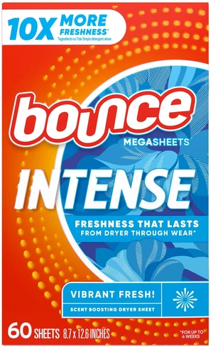 Bounce Intense Dryer Sheets, Vibrant Fresh Scent, 60 Count Bounce Intense Dryer Sheets, Vibrant Fresh Scent, 60 Count