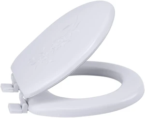 Bath Bliss Extra Soft Vinyl Standard Round Toilet Seat in White Bath Bliss Extra Soft Vinyl Standard Round Toilet Seat in White