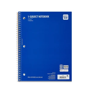 Pen+Gear 1-Subject Spiral Notebook, College Ruled, 8 in x 10.5 in, Blue, 70 Sheets Pen+Gear 1-Subject Spiral Notebook, College Ruled, 8 in x 10.5 in, Blue, 70 Sheets