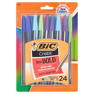 BIC Cristal Bold Ballpoint Pens, 1.6mm, Assorted Colors, 24 Count BIC Cristal Bold Ballpoint Pens, 1.6mm, Assorted Colors, 24 Count