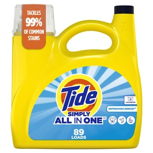 Tide Simply Laundry Detergent Liquid All-In-One, Refreshing Breeze Scent, 117 fl oz, 89 Loads Tide Simply Laundry Detergent Liquid All-In-One, Refreshing Breeze Scent, 117 fl oz, 89 Loads