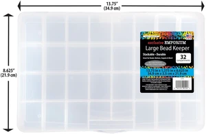 The Beadery - 32 Comp Large Bead Keeper Box - Clear Plastic - 2176 The Beadery - 32 Comp Large Bead Keeper Box - Clear Plastic - 2176