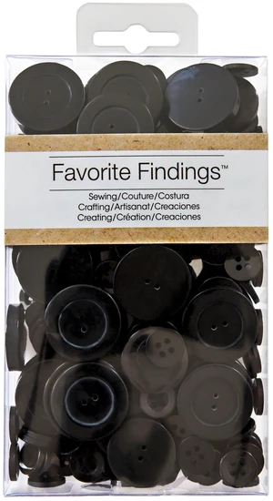 Favorite Findings Value Black Assorted Sew Thru & Shank Buttons, 4 Ounces Favorite Findings Value Black Assorted Sew Thru & Shank Buttons, 4 Ounces