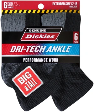 Genuine Dickies Quarter Socks, 6 Pack Genuine Dickies Quarter Socks, 6 Pack