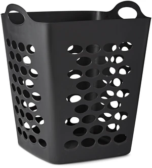 Mainstays Flexible Square Laundry Hamper, Black Plastic Mainstays Flexible Square Laundry Hamper, Black Plastic