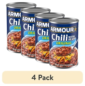 (4 pack) Armour Star Chili with Beans Canned Food, 24 oz Can (4 pack) Armour Star Chili with Beans Canned Food, 24 oz Can
