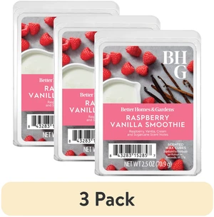 (3 pack) Raspberry Vanilla Smoothie Scented Wax Melts, Better Homes & Gardens, 2.5 oz (1-Pack) (3 pack) Raspberry Vanilla Smoothie Scented Wax Melts, Better Homes & Gardens, 2.5 oz (1-Pack)