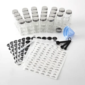 Kamenstein 24 Piece Empty 4 oz. Glass Jars Kitchen Spice Set Organizer and Jar Filling Kit Kamenstein 24 Piece Empty 4 oz. Glass Jars Kitchen Spice Set Organizer and Jar Filling Kit