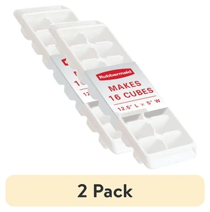 (2 pack) Rubbermaid Quick Release Ice Cube Tray, Plastic, White, Rectangular (2 pack) Rubbermaid Quick Release Ice Cube Tray, Plastic, White, Rectangular