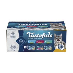 Blue Buffalo Tastefuls Flaked Wet Cat Food 3-Flavor Variety Pack, 3-oz. (12ct, 4 of Each) Blue Buffalo Tastefuls Flaked Wet Cat Food 3-Flavor Variety Pack, 3-oz. (12ct, 4 of Each)