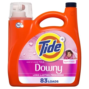 Tide Laundry Detergent Liquid Plus a Boost of Ultra Downy, April Fresh Scent, 117 fl oz, 83 Loads Tide Laundry Detergent Liquid Plus a Boost of Ultra Downy, April Fresh Scent, 117 fl oz, 83 Loads