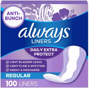 Always Daily Extra Protect Panty Liners, Regular Length, Unscented, 100 Count Always Daily Extra Protect Panty Liners, Regular Length, Unscented, 100 Count
