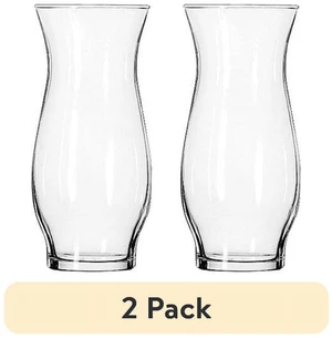 (2 pack) Libbey Clear Glass Hurricane Vase, 6.5 in (2 pack) Libbey Clear Glass Hurricane Vase, 6.5 in