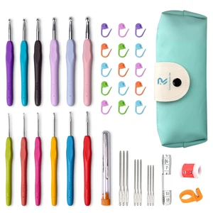RealPlus Crochet Hooks, 12 Sizes Crochet Hook Set, Crochet Kit for Beginners, Knitting Needles with Ergonomic Handles for Arthritic Hands, Christmas Gifts for Women, Crochet Needles with Blue Case RealPlus Crochet Hooks, 12 Sizes Crochet Hook Set, Crochet Kit for Beginners, Knitting Needles with Ergonomic Handles for Arthritic Hands, Christmas Gifts for Women, Crochet Needles with Blue Case