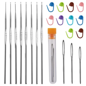 22 Pcs Crochet Hooks Set, Ergonomic Lace Crochet Hook Knitting Needles 22 Pcs Crochet Hooks Set, Ergonomic Lace Crochet Hook Knitting Needles