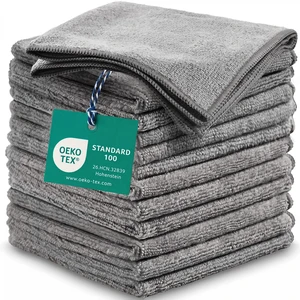 Microfiber Cleaning Cloth, Gray, 12 Pack, 12" x 12" Microfiber Cleaning Cloth, Gray, 12 Pack, 12" x 12"
