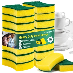 MAQIHAN 18PCS Kitchen Sponges - Heavy Duty Scrub Sponge for Dishes Pots MAQIHAN 18PCS Kitchen Sponges - Heavy Duty Scrub Sponge for Dishes Pots