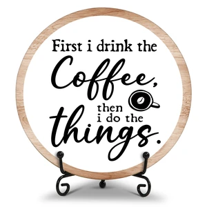 Coffee Bar Decor, Coffee Bar Accessories, Coffee Station Must Haves, Coffee Round Wood Decor Sign, Gifts For Coffee Lover, Home Office Farmhouse Kitchen Decorations For Desk Table Shelf -a01 Coffee Bar Decor, Coffee Bar Accessories, Coffee Station Must Haves, Coffee Round Wood Decor Sign, Gifts For Coffee Lover, Home Office Farmhouse Kitchen Decorations For Desk Table Shelf -a01