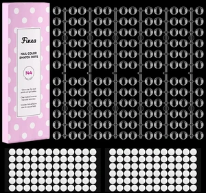 Finea 144pcs Gel Nail Polish Color Display Swatch Dots Clear with Stickers Finea 144pcs Gel Nail Polish Color Display Swatch Dots Clear with Stickers