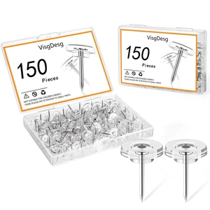150Pcs Clear Push Pins Tacks, Thumb Tacks, Reusable Flat Head Thumbtacks for Bulletin Board, Maps, Posters, Wall Hanging, Craft Projects 150Pcs Clear Push Pins Tacks, Thumb Tacks, Reusable Flat Head Thumbtacks for Bulletin Board, Maps, Posters, Wall Hanging, Craft Projects