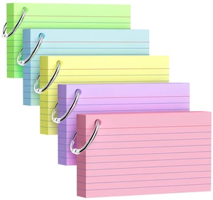 250 Count Index Cards 3x5 Inch with Key Ring, 180gsm Heavy Weight Colored Flash Cards 5 Color Assortment (50 Sheets Each) Note Taking for Students, Study Note Cards for Office School Supplies 250 Count Index Cards 3x5 Inch with Key Ring, 180gsm Heavy Weight Colored Flash Cards 5 Color Assortment (50 Sheets Each) Note Taking for Students, Study Note Cards for Office School Supplies