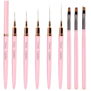 8Pcs Nail Art Brushes Set, 5 Art Liners & 3 Multi-Shape Gel Builder Brushes 8Pcs Nail Art Brushes Set, 5 Art Liners & 3 Multi-Shape Gel Builder Brushes