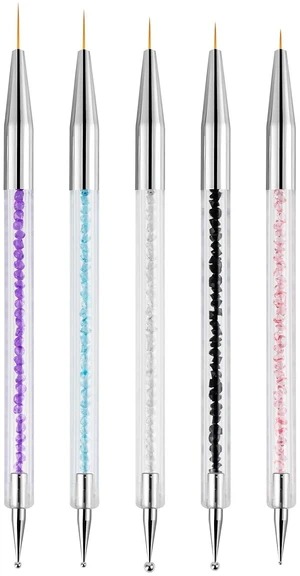 Nail Art Brushes, 5 Pcs Nail Brush Set with Liner Brush and Dotting Pens Nail Art Brushes, 5 Pcs Nail Brush Set with Liner Brush and Dotting Pens