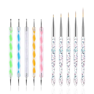 FULINJOY Nail Dotting Tools 10 Pcs Kit, 5 Pcs Double-end Nail Dotting tools and 5 Pcs Nail Art Liner Brushes, Nail Art Design Tools FULINJOY Nail Dotting Tools 10 Pcs Kit, 5 Pcs Double-end Nail Dotting tools and 5 Pcs Nail Art Liner Brushes, Nail Art Design Tools